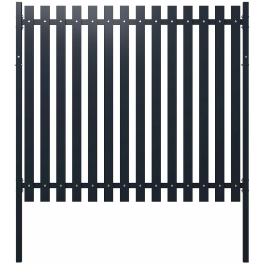 Fence Panel Anthracite 174.5x150 cm Powder-coated Steel Vidaxl Anthracite