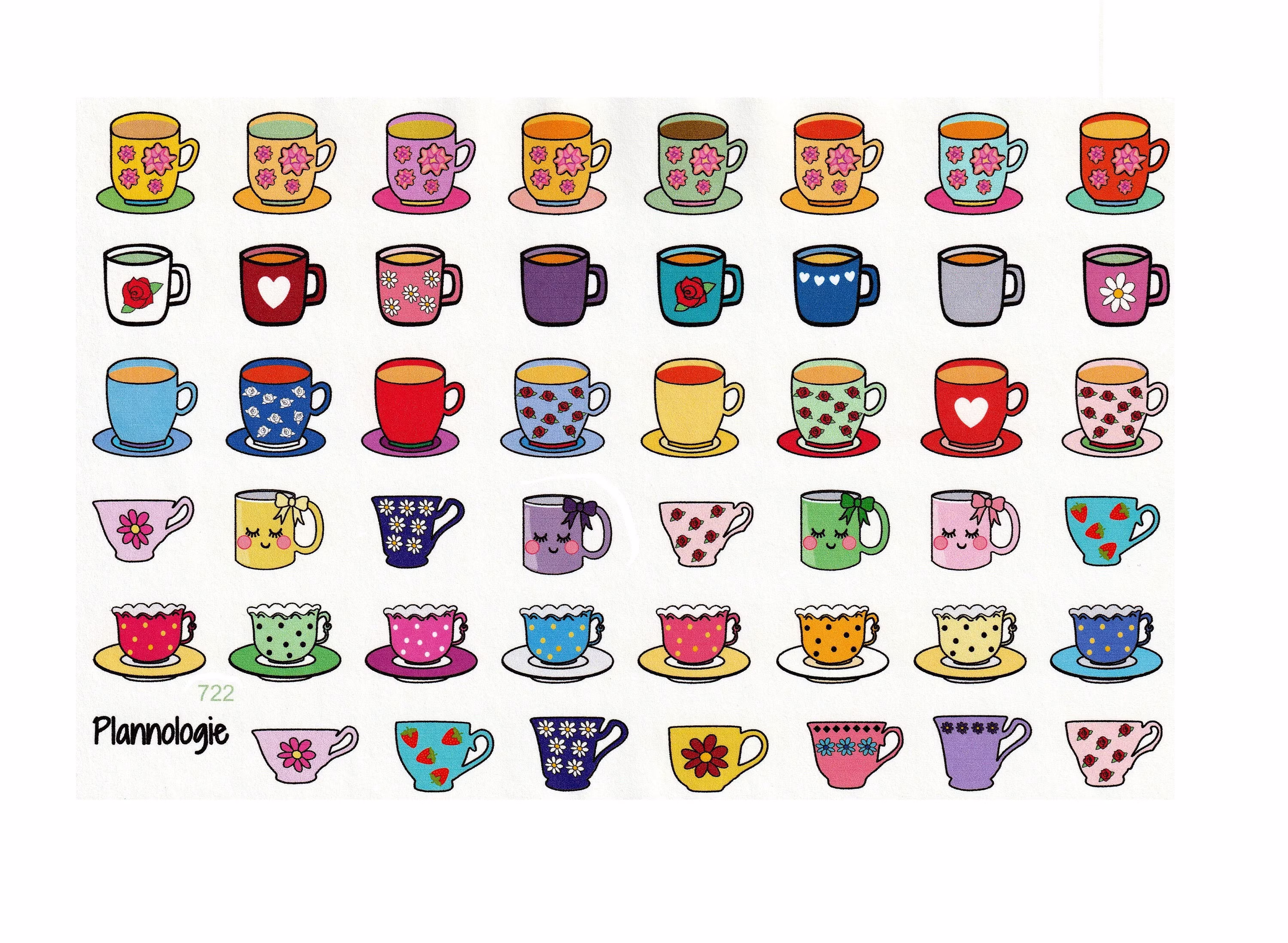 Tea Cup Planner Stickers - Of Hot Coffee