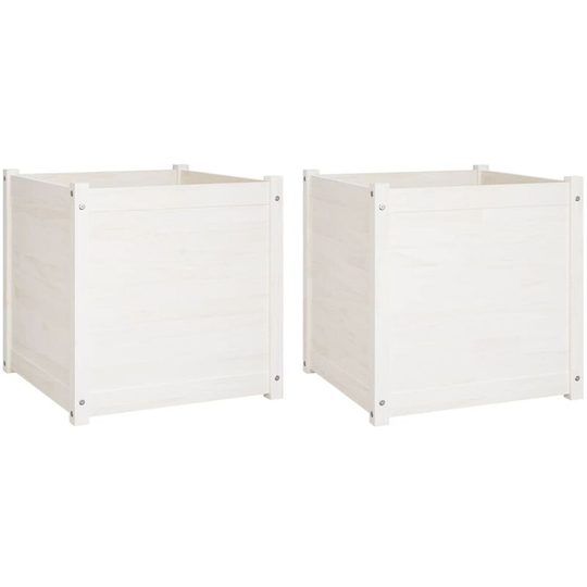 Vidaxl - Garden Planters 2 pcs White 60x60x60 cm Solid Pinewood White