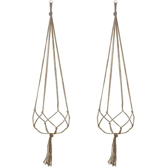 Osqi - Set of 2 Plant Hangers for Flower Pot Planters Rope Hanger Macrame Plant Hanger Door Decoration for Indoor and Outdoor Hanging Decoration