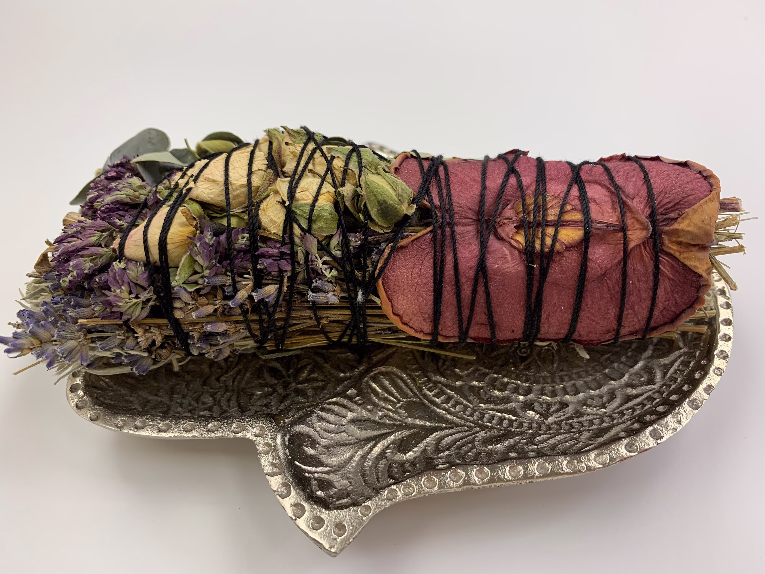Enchanted - Rose Lavender Eucalyptus Sage Smudge Wand