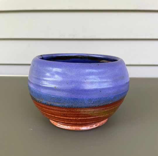 Blue & Brown Hand Thrown Pottery Planter