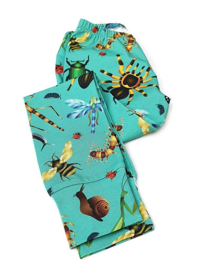 Organic Leggings, Creepy Crawlies, Bug Print, Spider Halloween Outfit For Kids, Cloth Nappy, Regular Or Skinny Fit, Handmade Kids