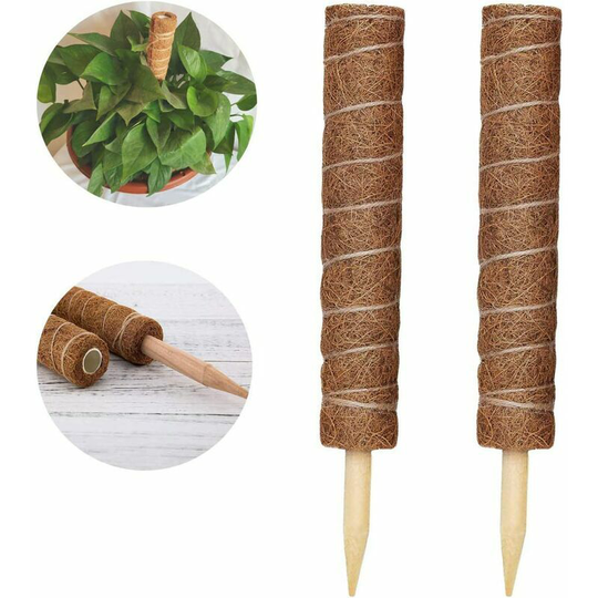 2 Pieces Plant Support, Coir Stake, Coir Pole, Coir Stick for Home Garden Plant Climbing Plant Support Extension, rlife