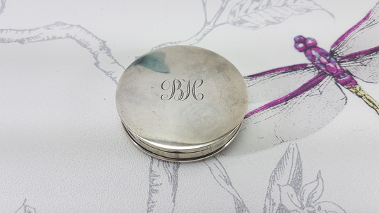 Art Deco Silver Powder Compact, Vintage Sterling Compact Mirror, Crisford & Norris 1927