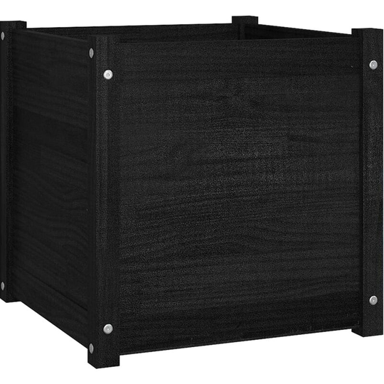Garden Planter Black 50x50x50 cm Solid Pinewood Vidaxl Black