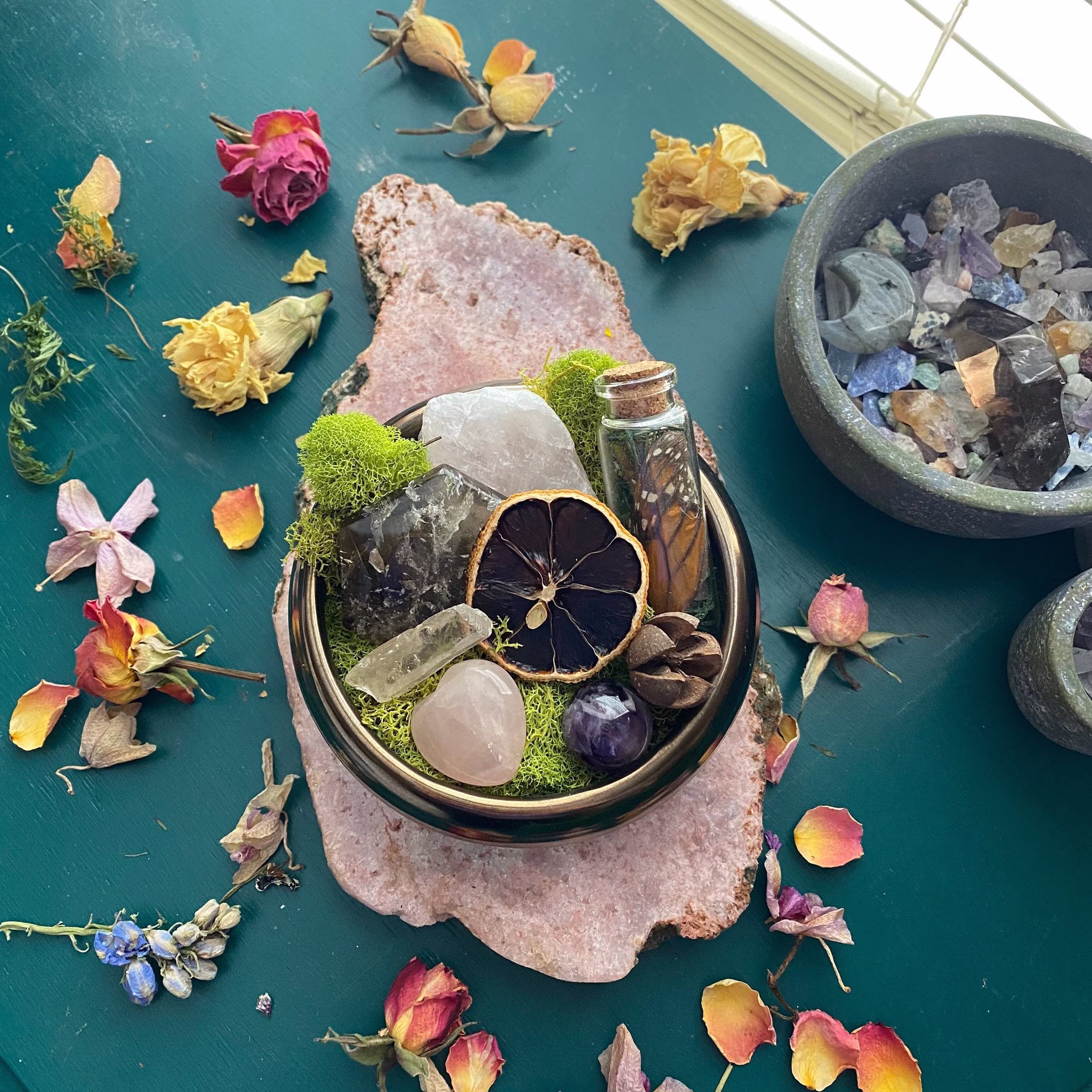 Zen Crystal Garden With Butterfly