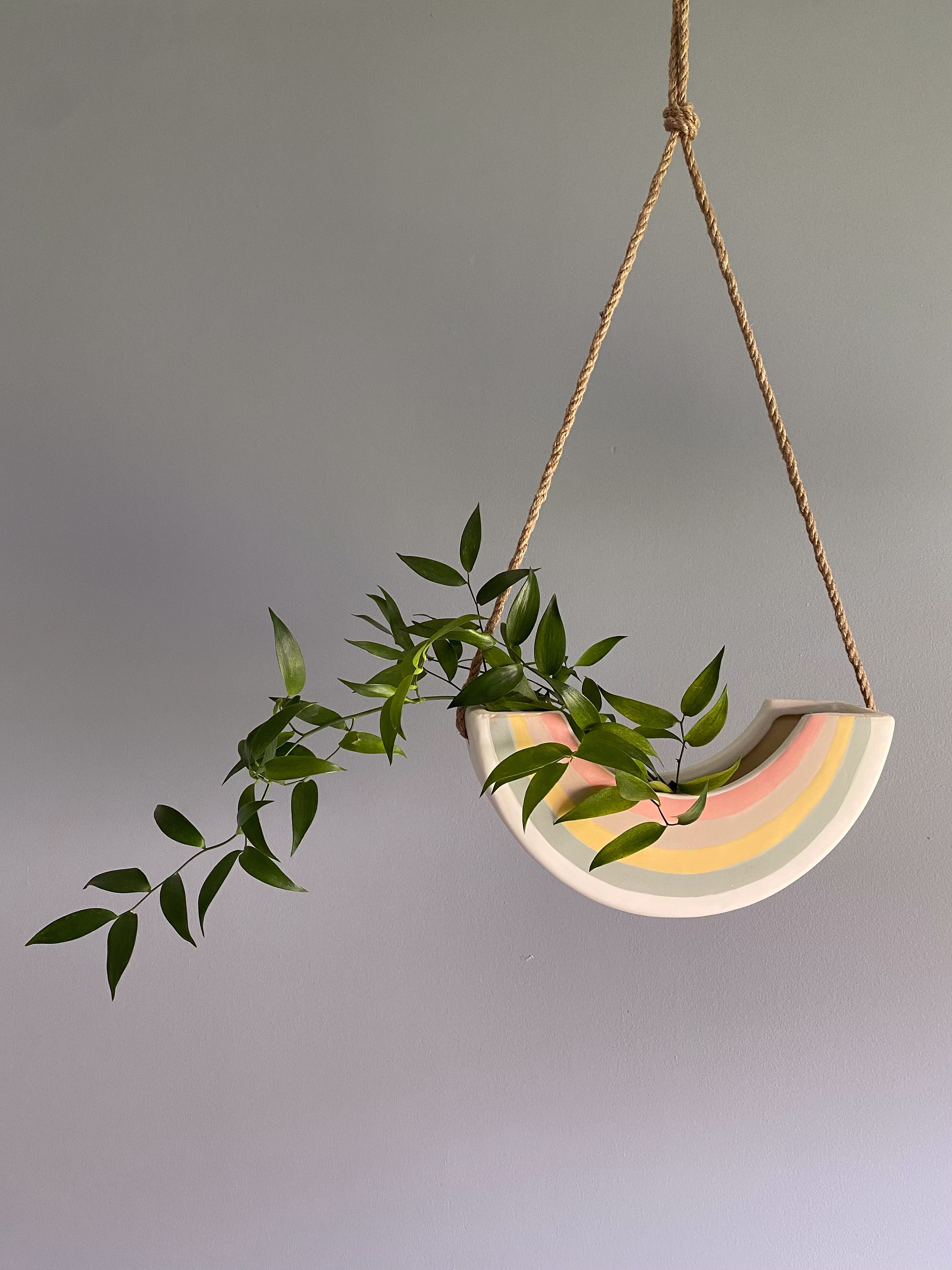 Large Rainbow Ceramic Hanging Planter