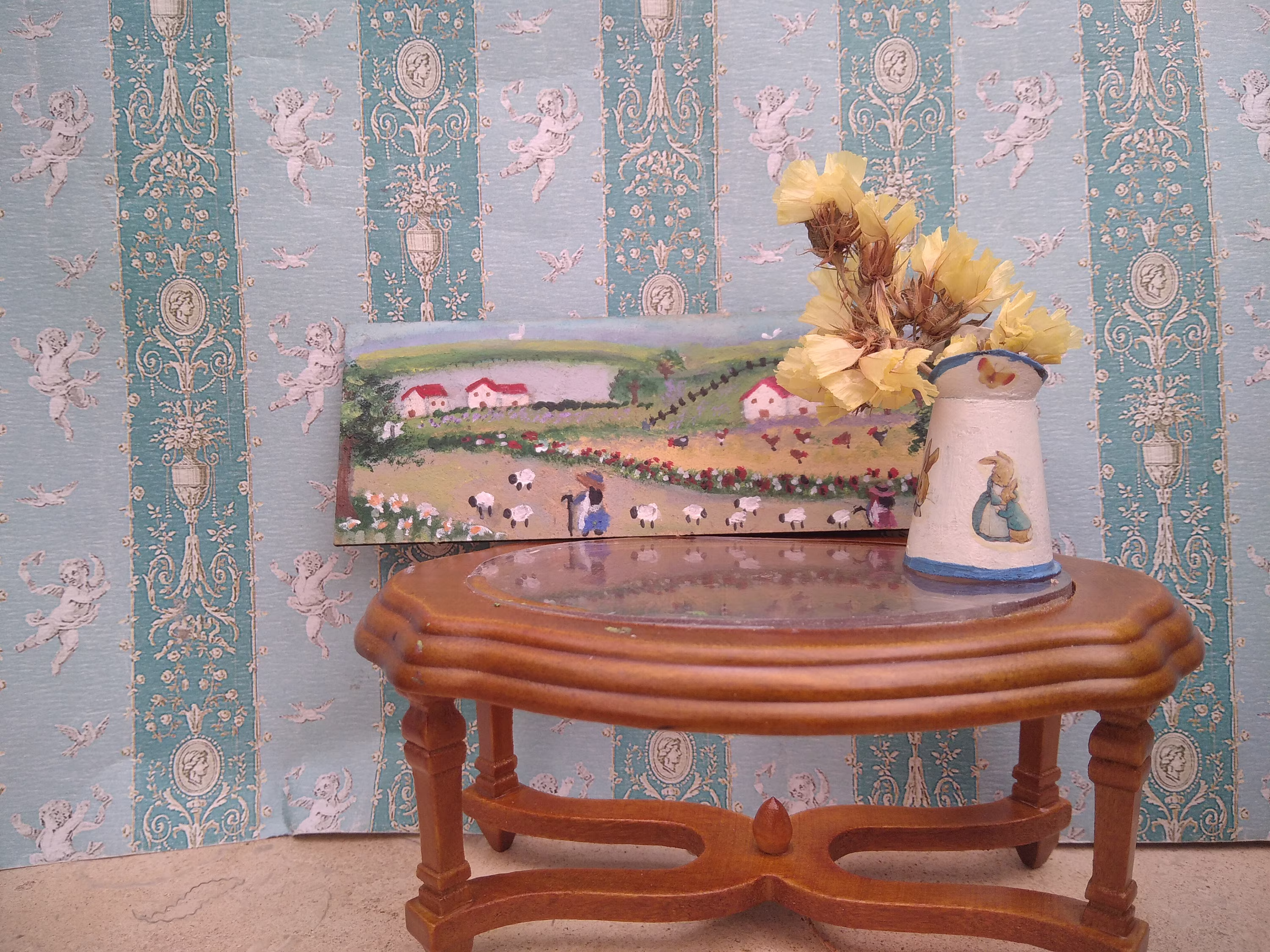 Dollhouse Wall Art , Scale 1/12, Miniature Paintings .cottage Paintings.tiny Fine Arts.nordic Decor. Home Decor.panels Dollhouse