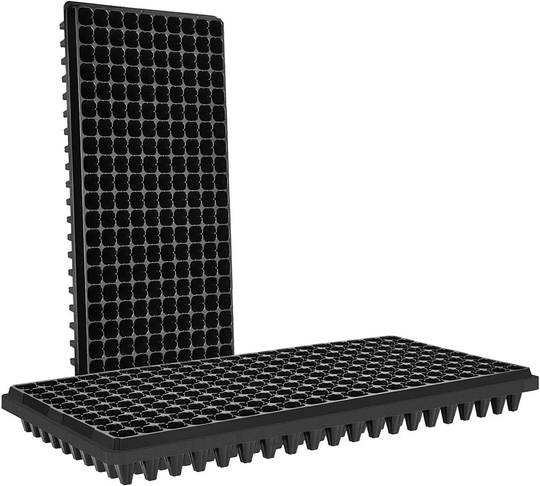 2000 Cells | 10 Trays 200-Cells Seedling Start With Drain Holes Reusable Seed Starter Mini Propagator Plant Grow Kit Plug For