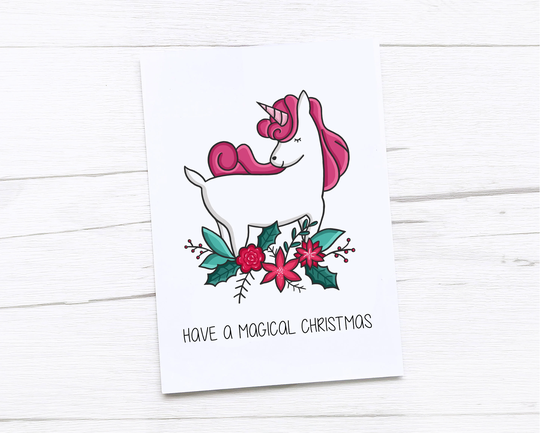 Happy Christmas Card | Merry Unicorn