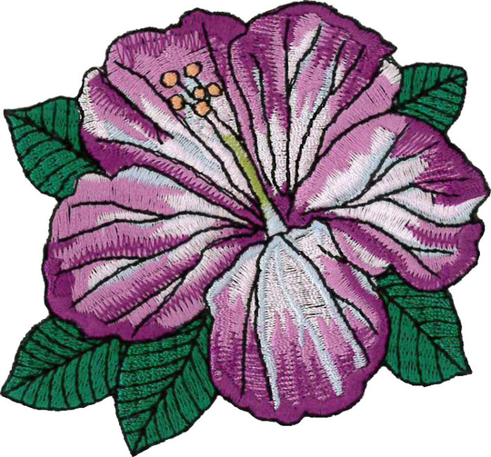Hibiscus Embroidered Patch 10cm X 10.5cm