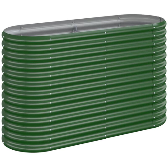 Garden Planter Powder-coated Steel 114x40x68 cm Green vidaXL - Green