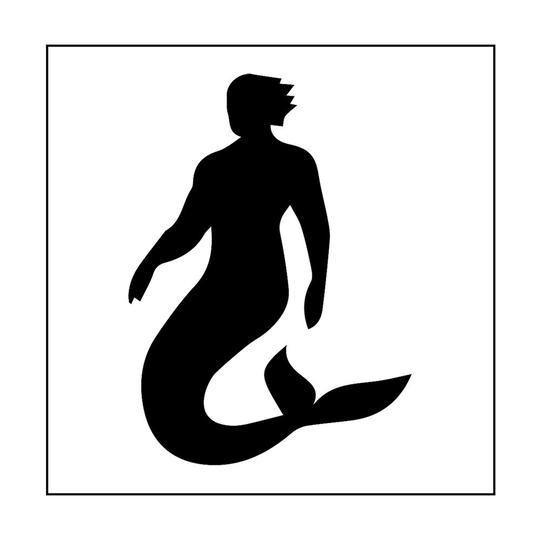 Mylar Merman Stencil, Scrapbooking, Fabric Furniture Airbrush Wall Powder Sifting Card Stencil