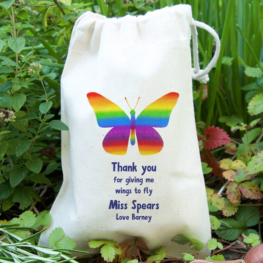 Rainbow Butterfly Teacher Gift Bag With Seeds