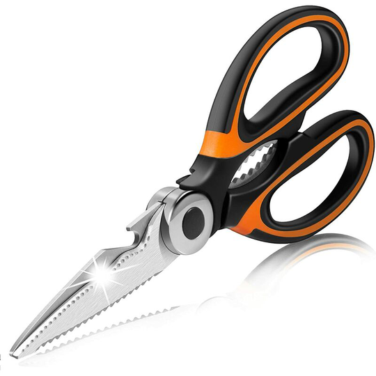 Devenirriche - Heavy Duty Kitchen Scissors, New Professional Sharp Multi-Purpose Stainless Steel Kitchen Scissors with Blade Cover for Chicken, Fish,