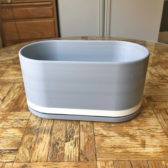 The Pill Modern Minimalist Color Blocked Indoor Planter Pot With Saucer