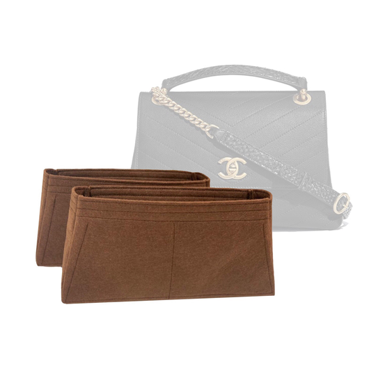 Chevron Chic Top Handle Bag Organizer/Tote Felt Insert Handbag Storage Purse With Pocket