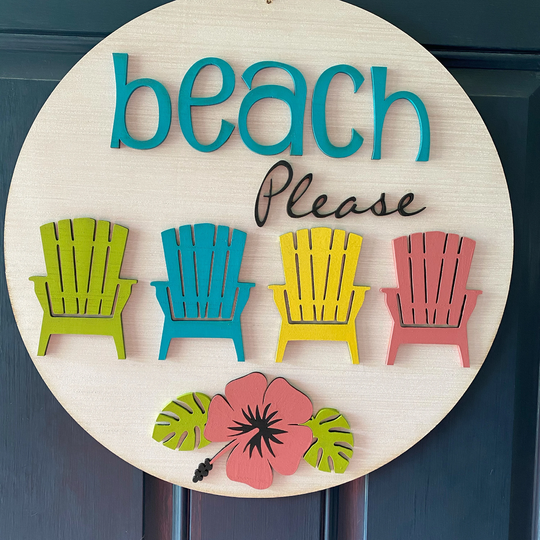 Beach Please Door Hanger