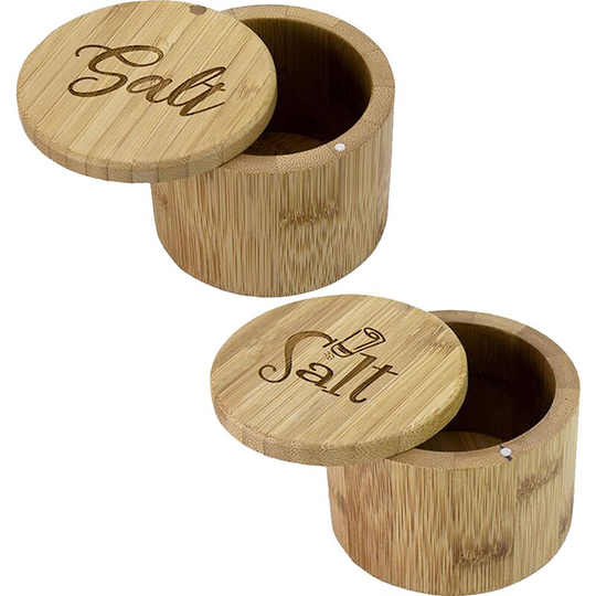 Fvbjd - Salt Container With Lid, Salt Shaker, Cumin and Pepper Bowl with Magnetic Swivel Lid(2 pcs) Bottled logo + French
