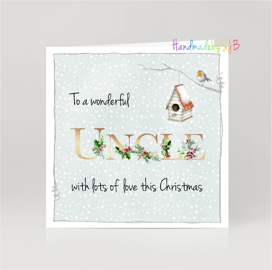 Uncle Christmas Card, "To A Wonderful' Greeting 6" X 6