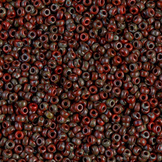 Miyuki Seed Beads 6/0 Picasso Opaque Red Garnet, 4513