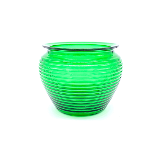 Vintage - National Potteries Glass Division Cleveland, Oh Emerald Green- Beehive Humidor