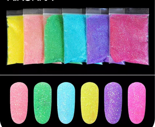 Colourful Nail Art Glitter Powder Holo Sugar Dust Decorations Manicure For Uv Gel Polish