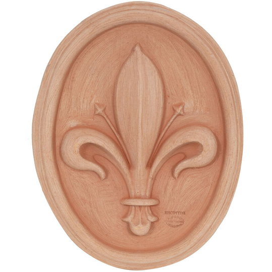 Coat of arms 'Florentine lily' wall hanging terracotta 100% Made in Italy entirely Handmade