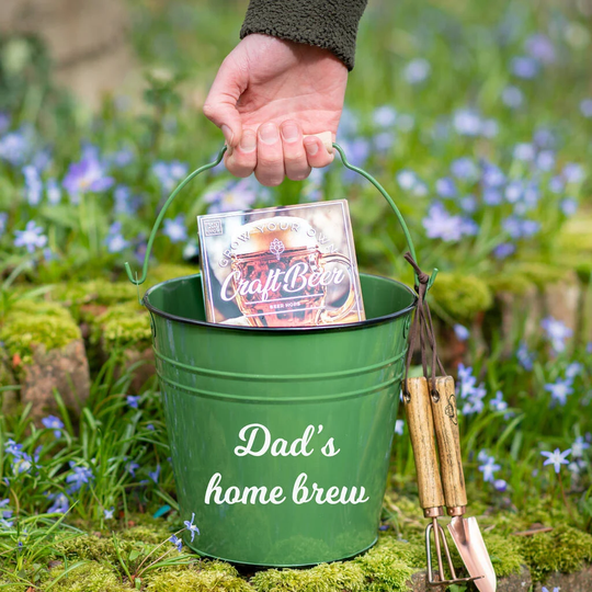 Personalised Grow Your Own Craft Beer & Bucket - Customised Ice With Wooden Handle -Gift For Men Bucket -Fathers Day