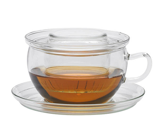 Glass cup set with glass infuser