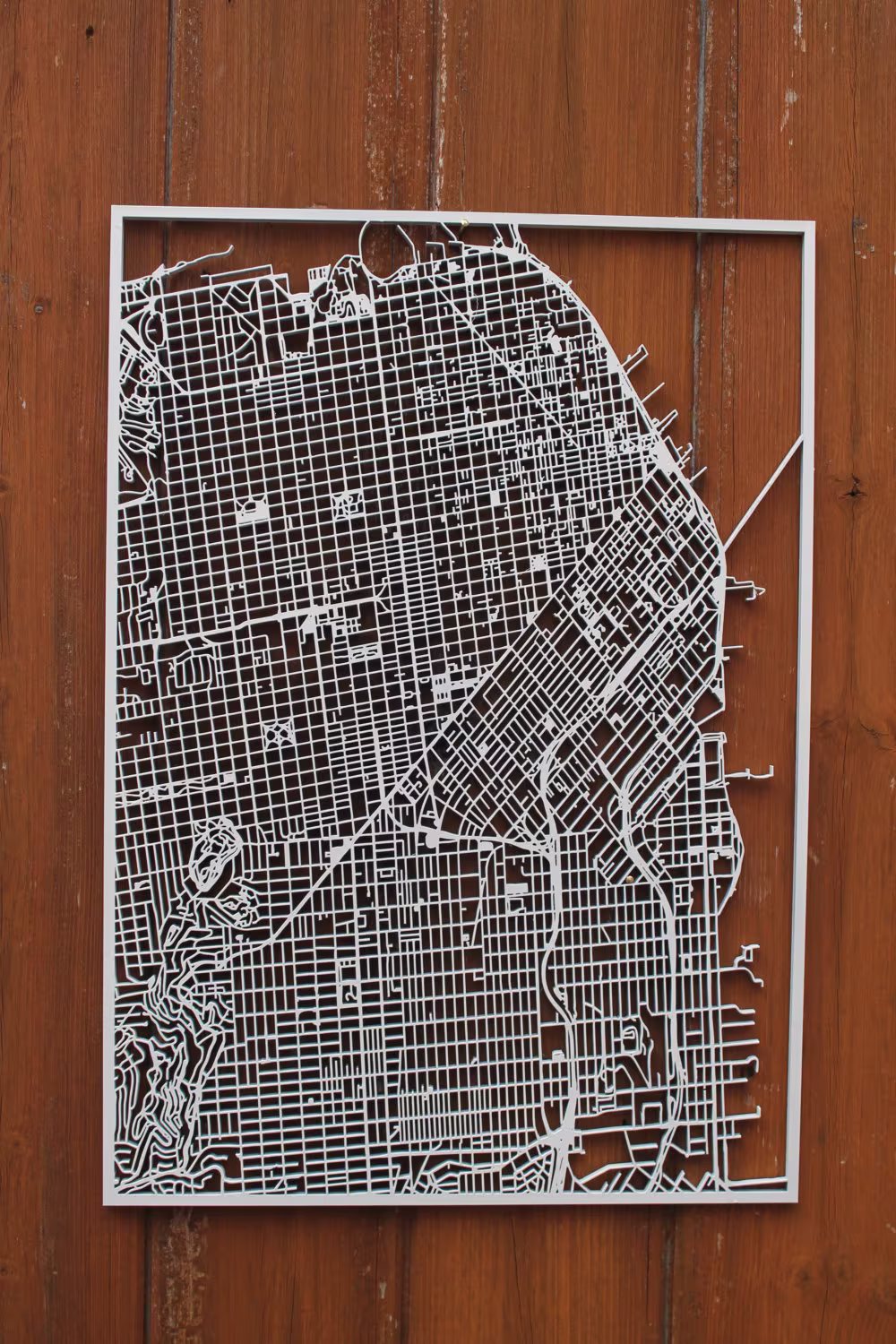 San Francisco Wood Map Laser Cut Street Maps Wooden