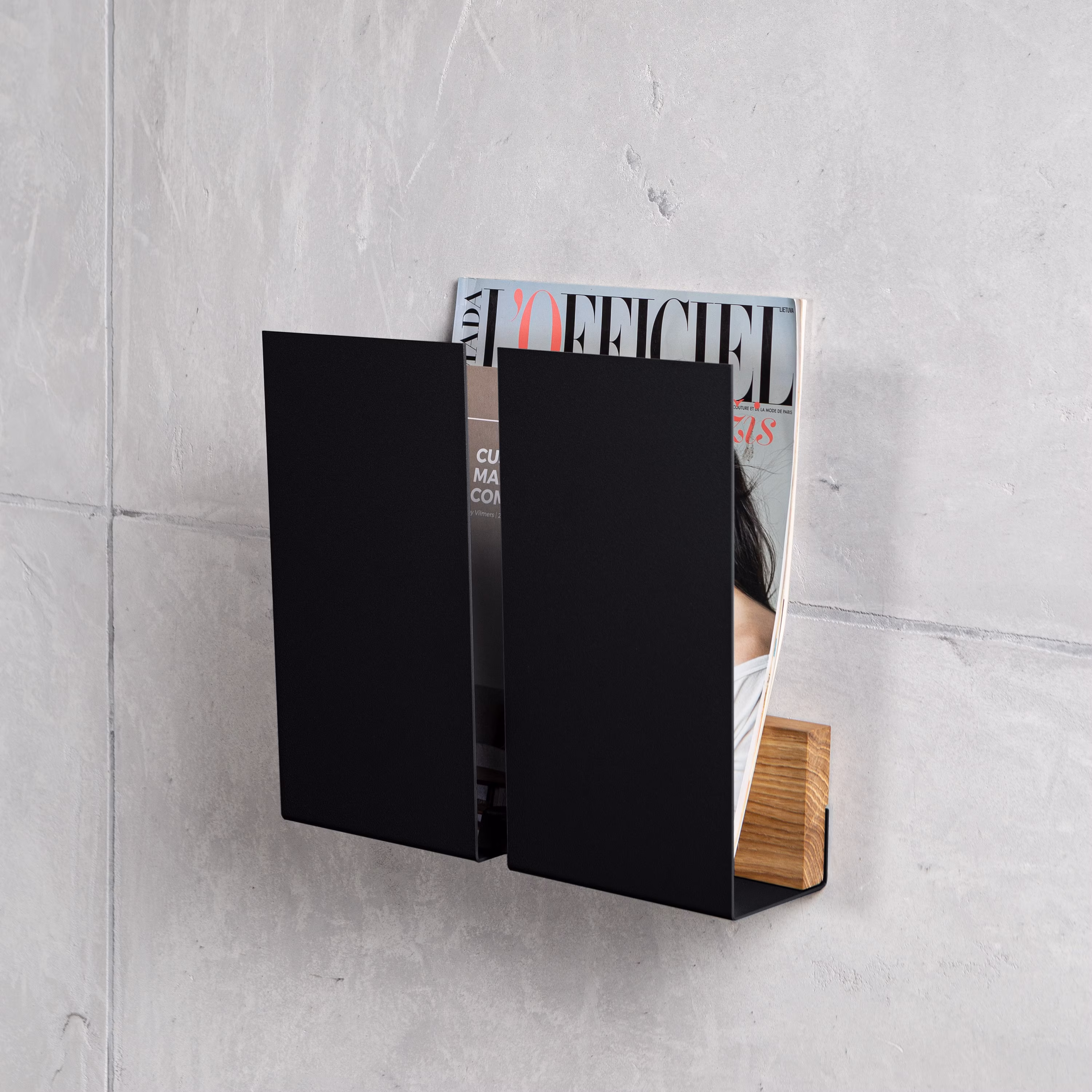 Modern Wall Mounted Magazine Rack in Black, Grey Or Green. For Home Office, Newspaper, Mails Tablet Storage & A Home-Schooling Setup