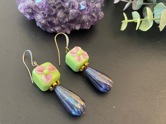 Boho Chic Jewelry/Lampwork Bead Earring/Czech Glass Earrings Gifts For Her
