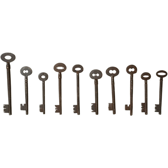 Biscottini - Set of 10 original antique keys