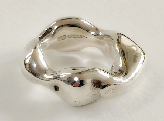 sterling Silver , Organic Nugget Ring.(032