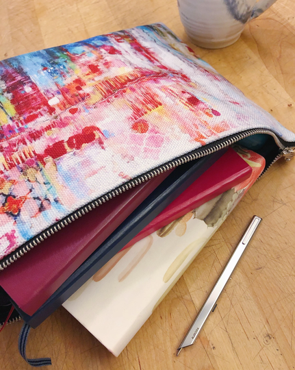 Office Organizer, School Supplies Case, Original Painting, Book Sleeve, Aesthetic Clutch Bag, Craft Kit Holder, Travel Pouch, Keepsakes