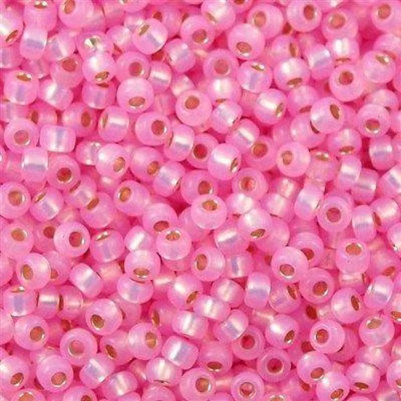 Miyuki Seed Beads 11/0 Dyed Pink Silver Lined Alabaster, 0643