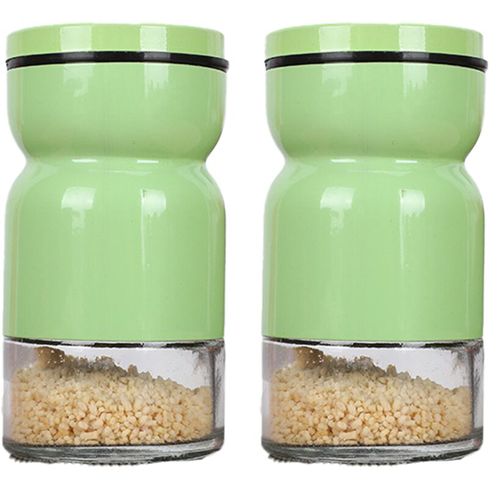 Fvbjd - Stainless Steel Glass Seasoning Bottle Seasoning Jar Home Kitchen Cooking Bottle Pepper green