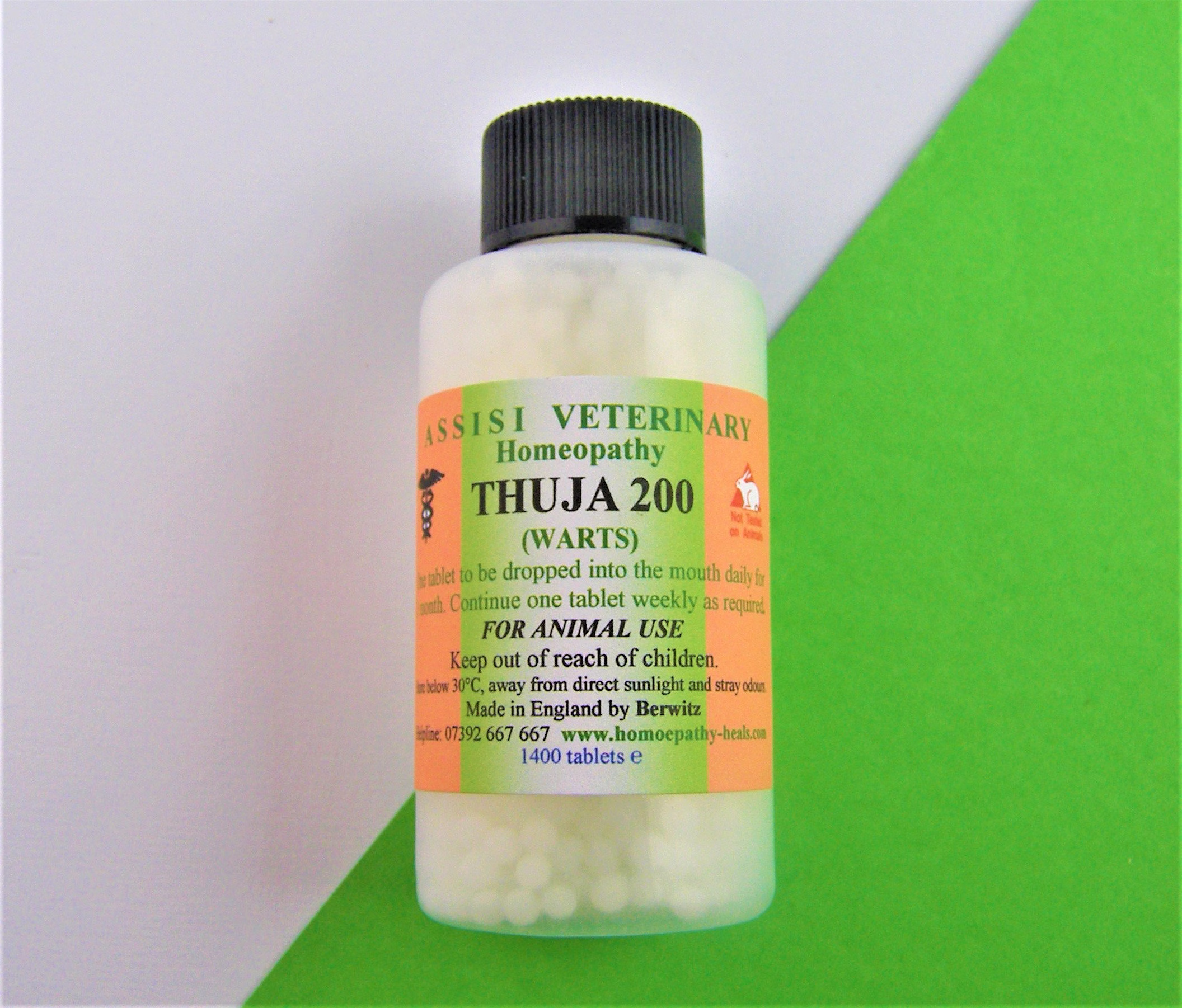 Thuja 200 Homeopathic Tablets Remedy For The Removal Of Warts, 60 Gram Bottle, Dogs, Horses & Ponies 1, 050 Tablets