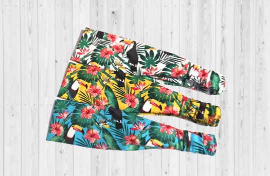 Toucan Bird Headband With Elastic Band|Tropical Print Hairband|Flower Headband|100% Cotton Hairband|Handmade