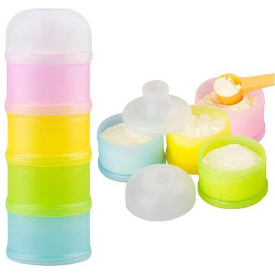 Two baby milk powder boxes for going out, portable and separately packaged, moisture-proof milk powder grid, baby's large capacity, four layer milk