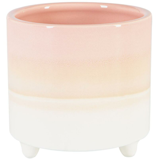 Reactive Glaze Footed Plant Pot - 10.5cm - Pink - Nicola Spring
