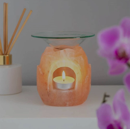 Lotus Flower Wax Burner | Himalayan Salt Oil Tealight Home Gift Melts Fragrance Melter