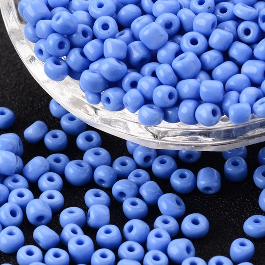 50G 4mm Seed Beads Blue - Beautiful Glass Perfect For Beading, Crafts & Jewellery Making