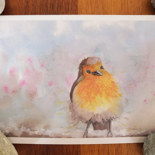 A Christmas Robin Card. A6 Recycled Seasonal Message Inside