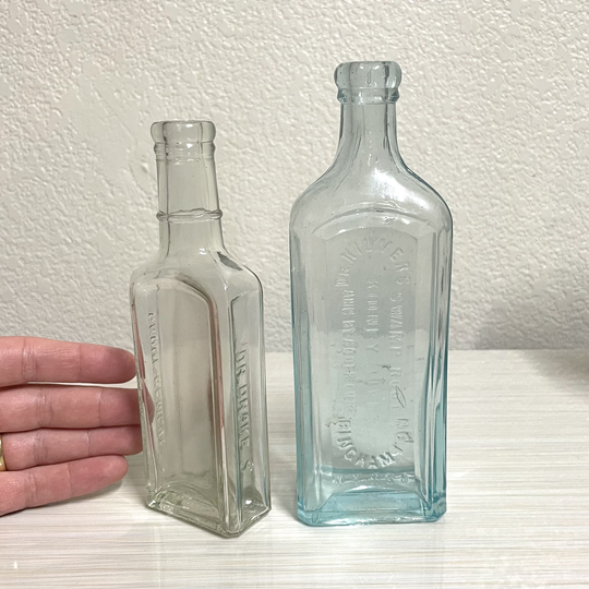 2Pc Lot Vintage 1890S Dr Drakes + Kilmers Glass Bottle Set - Collectible New York Medicinal Itemvc21149