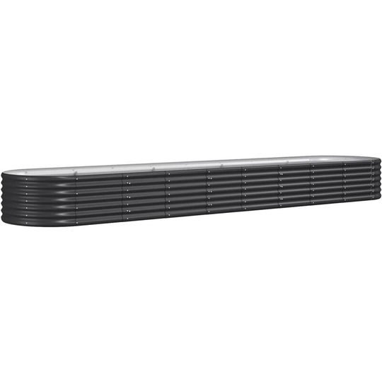 Garden Planter Powder-coated Steel 368x80x36 cm Anthracite vidaXL - Anthracite