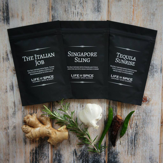 Gourmet Three Pouch Flavoured Salts Gift Collection