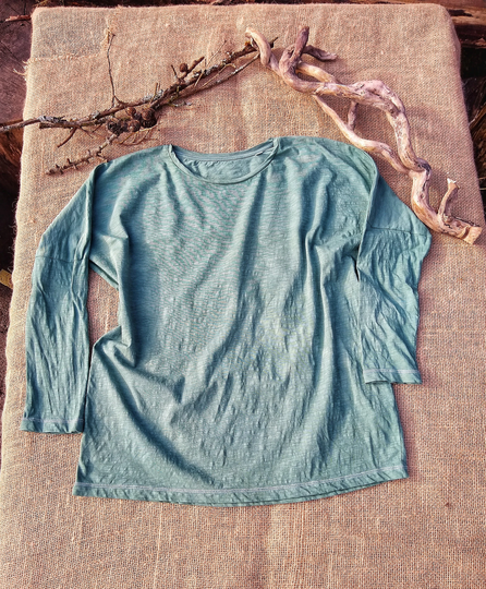 Organic Cotton Top/Hand Dyed Top Oversized Lagenlook Vegan Pixie Primitive